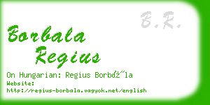 borbala regius business card